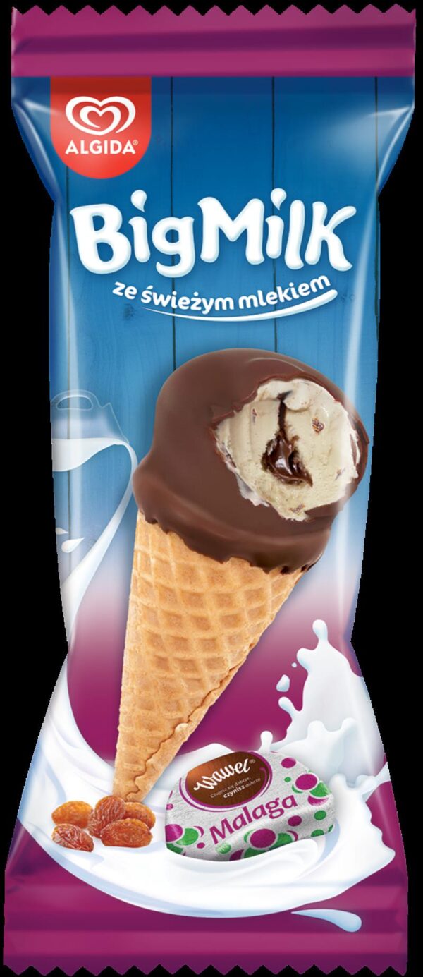 BIG MILK ROŻEK MALAGA (24x105ml) ALGIDA.