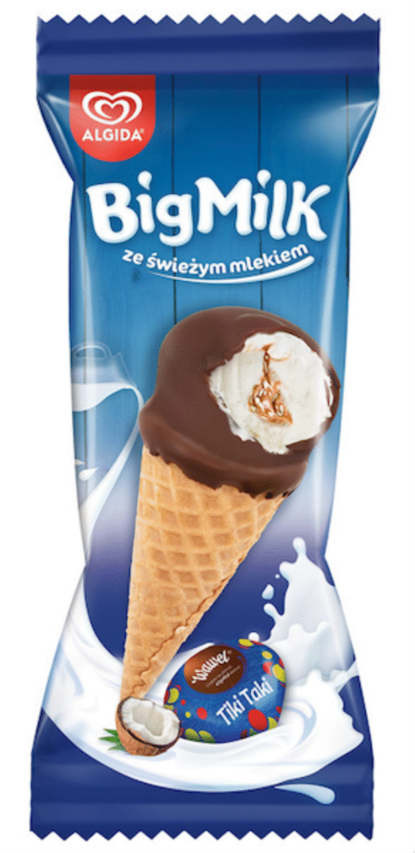 BIG MILK ROŻEK TIK TAK (24x105ml) ALGIDA.