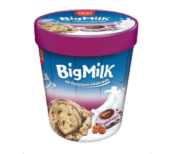 BIG MILK MALAGA KUBEŁEK (8x450ml) ALGIDA.