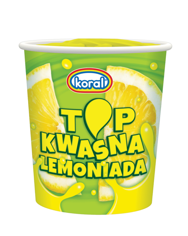 KUBEK TOP O SMAKU KWAŚNEJ LEMONIADY KORAL 150ml/24szt.