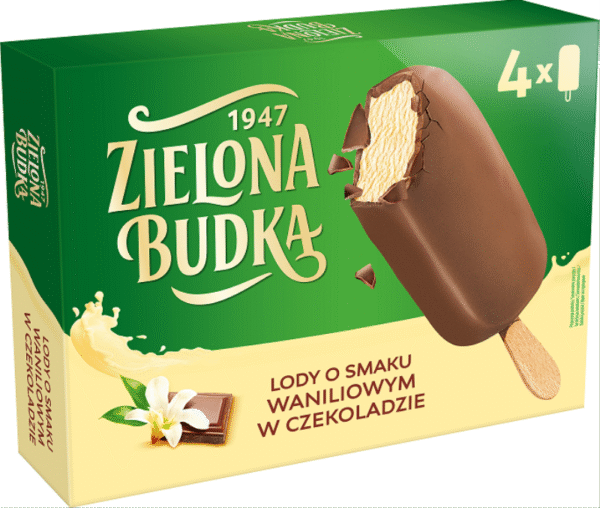 MULTIPAK WANILIOWE W CZEKOLADZIE 8X( 4X90ML)PATYK ZIELONA BUDKA.
