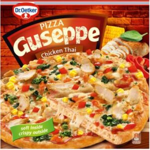 GUSEPPE CHICKEN CURRY 375G PIZZA.