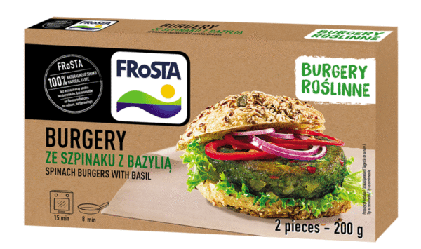 BURGERY ZE SZPINAKU Z BAZYLIĄ 200G FROSTA.