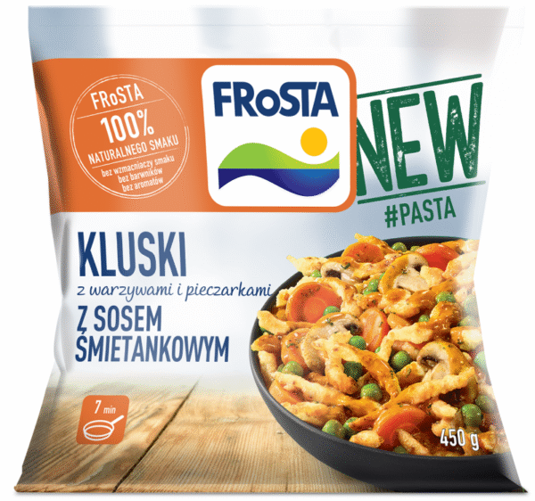 KLUSKI Z WARZYWAMI SOS ŚMIETANKOWY 450 FROSTA.
