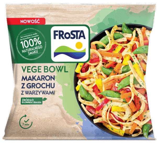 VEGE BOWL MAKARON Z GROCHU Z WARZYWAMI 400G FROSTA.