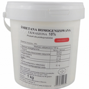 ŚMIETANA 18% UKWASZONA 1KG BIERUŃ (WIADRO).