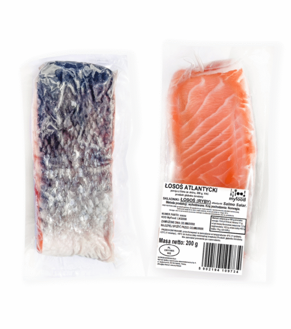 ŁOSOŚ ATLANTYCKI PORCJE Z FILETA ZE SKÓRĄ 25x184/200g) MyFOOD.