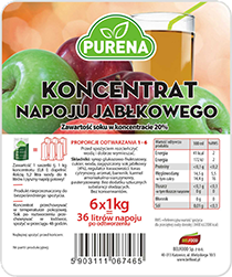 KONCENT. NAPOJU JABŁKOWEGO 1L PURENA (6)