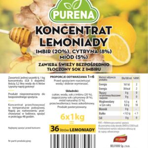 KONC. LEMONIADY IMBIR-CYTRYNA-MIÓD 1L PURENA (6)